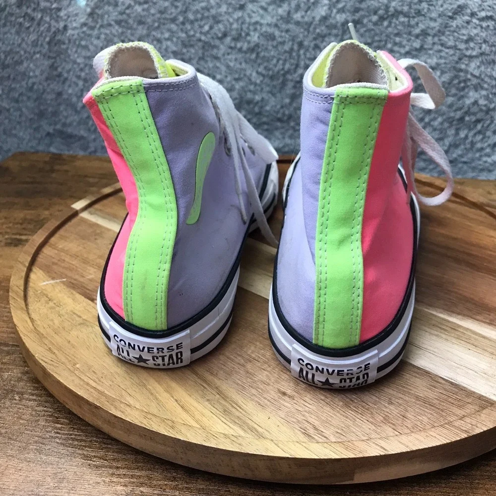 Converse Chuck Taylor All Star High Top M 6 W 8 Neon‎ Colorblock Sneakers